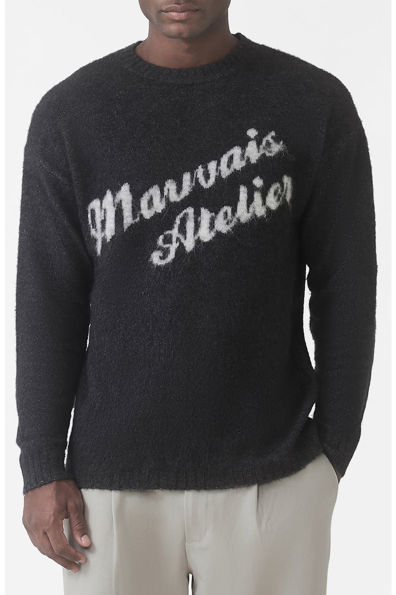 Atelier Oversized Brushed Knit sweater, Main, color, Dark Grey