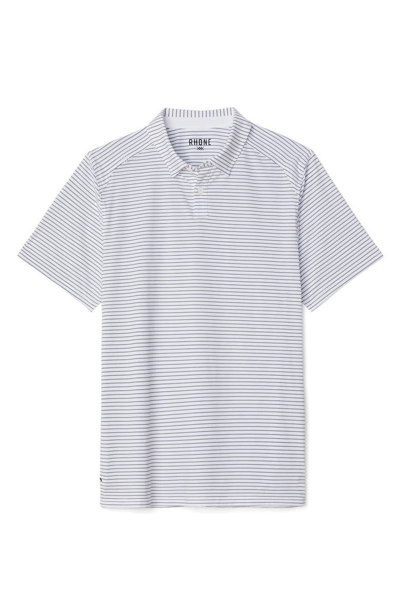Rhone Commuter Polo, Alternate, color, White/ Green Double Stripe