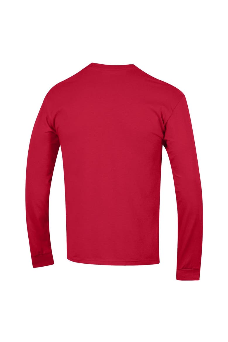 Men's Champion  Scarlet Ohio State Buckeyes Arch Over Logo 2-Hit Long Sleeve T-Shirt, Alternate, color, Scarlet