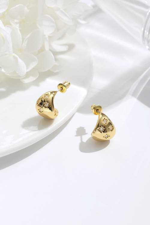 Classicharms Sparkling Star Drop Shape Studs In Gold