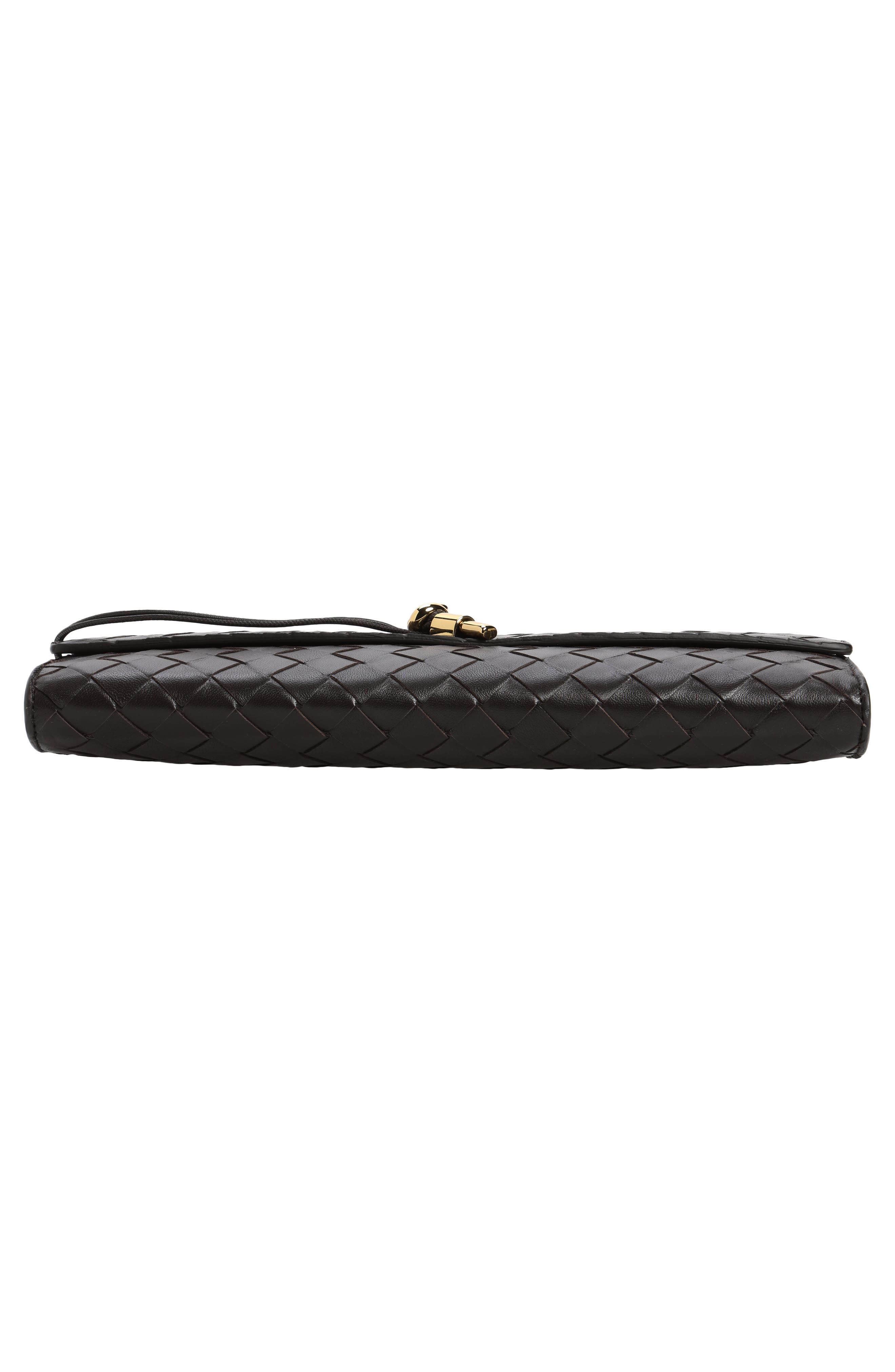 Long Andiamo Intrecciato Clutch Bag, Alternate, color, FONDANT BRASS