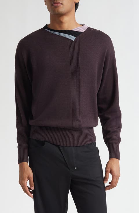 Vig Multi Collar Wool & Silk Sweater