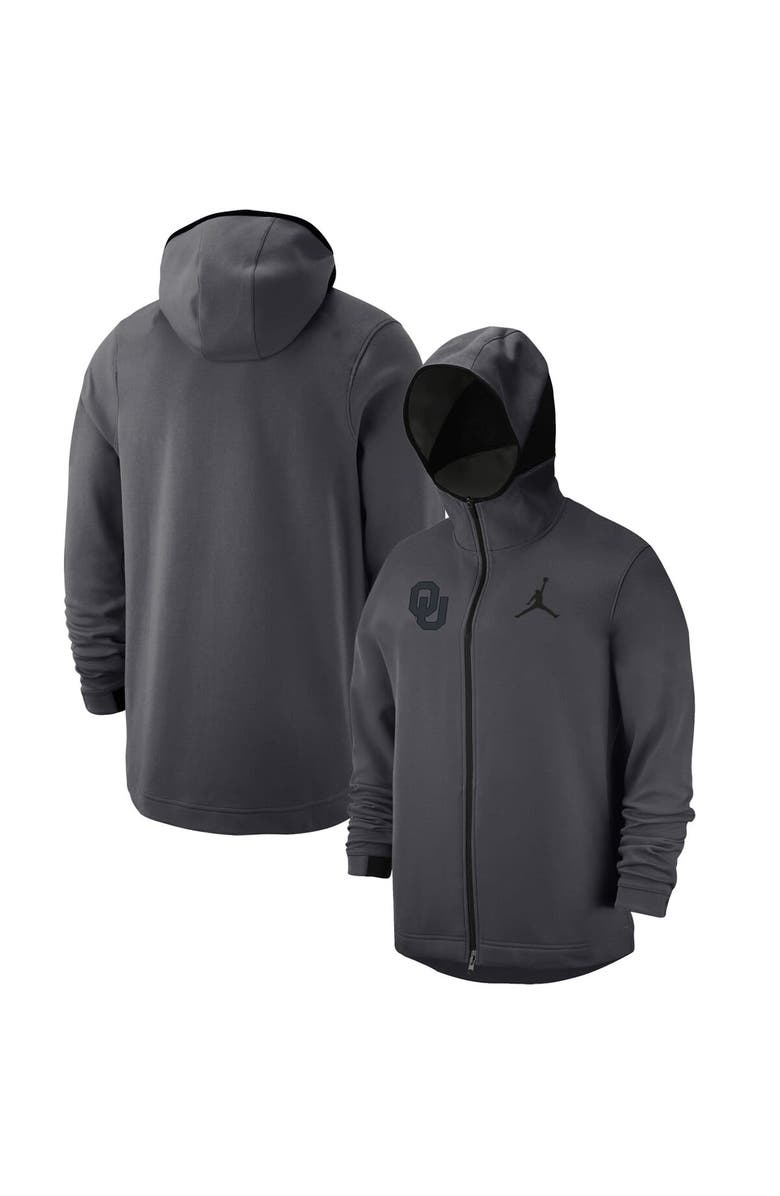 Jordan Brand Men's Jordan Brand Anthracite Oklahoma Sooners Tonal Showtime Full-Zip Hoodie, Main, color, Anthracite