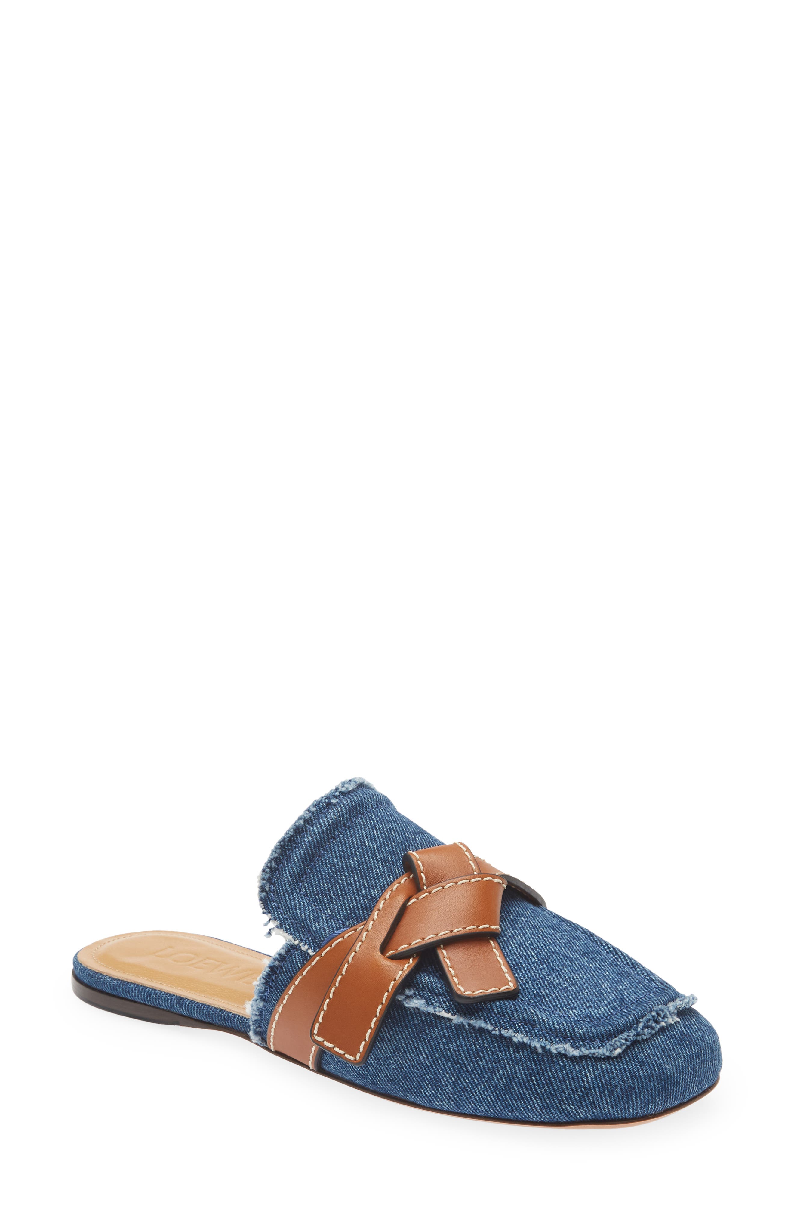 Loewe Gate Belted Denim Mule, Main, color, 