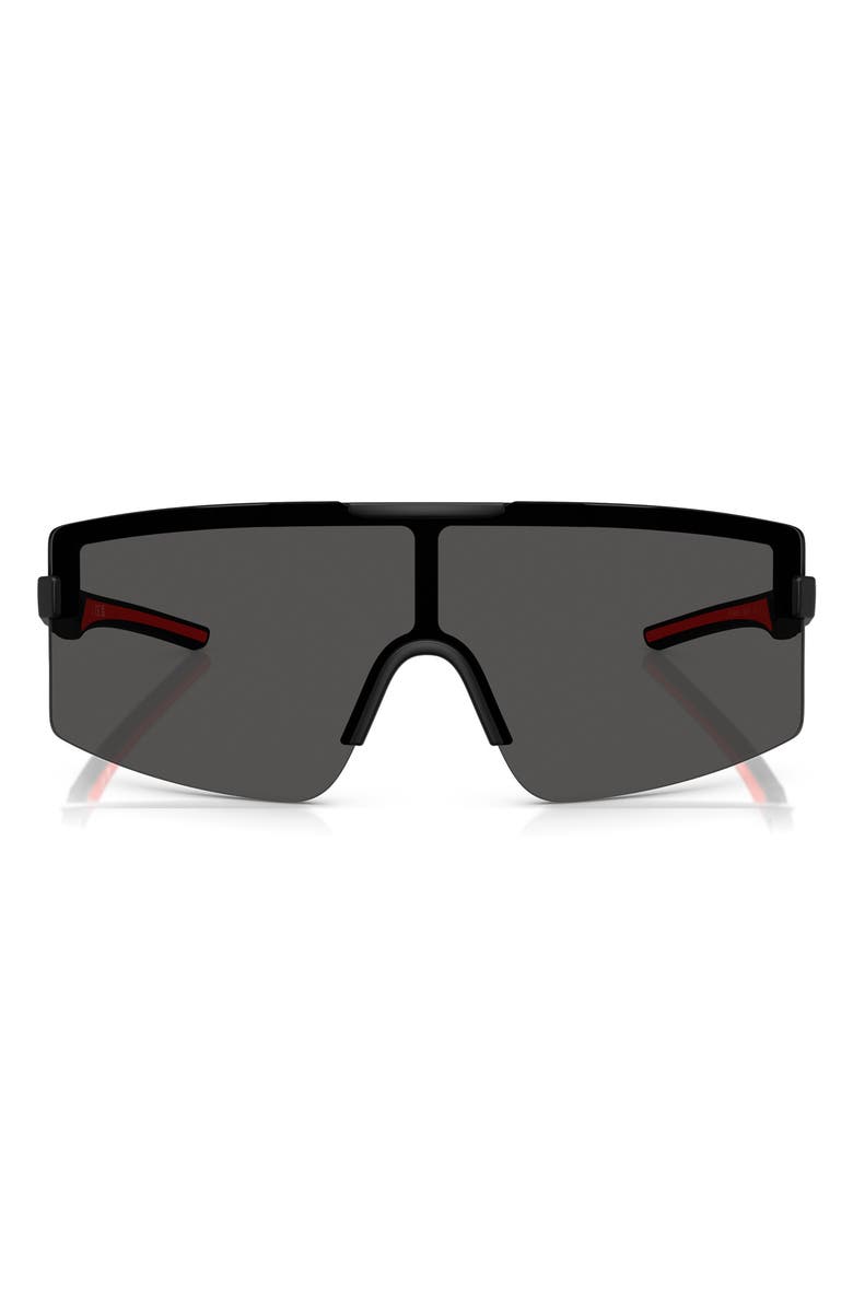 Scuderia Ferrari 43mm Rectangular Sunglasses, Main, color, Matte Black