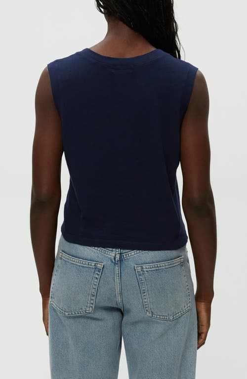 Michael Stars Johnnie Crewneck Cotton Tank In Nocturnal