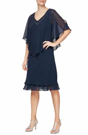 Beaded V-Neck Popover Shift Dress