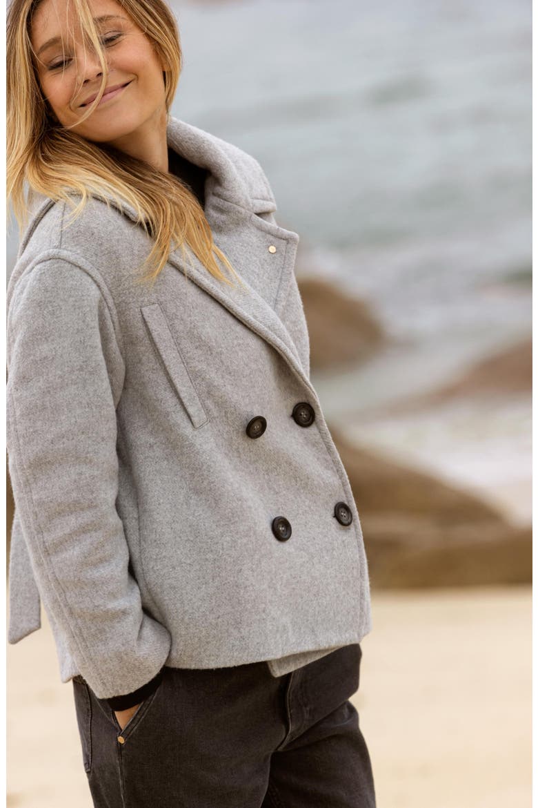 Malo pregnancy pea coat, Alternate, color, GREY