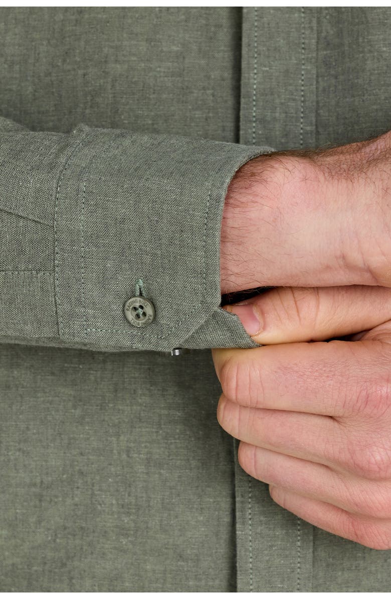 Raging Bull Long Sleeve Linen Shirt, Alternate, color, Olive