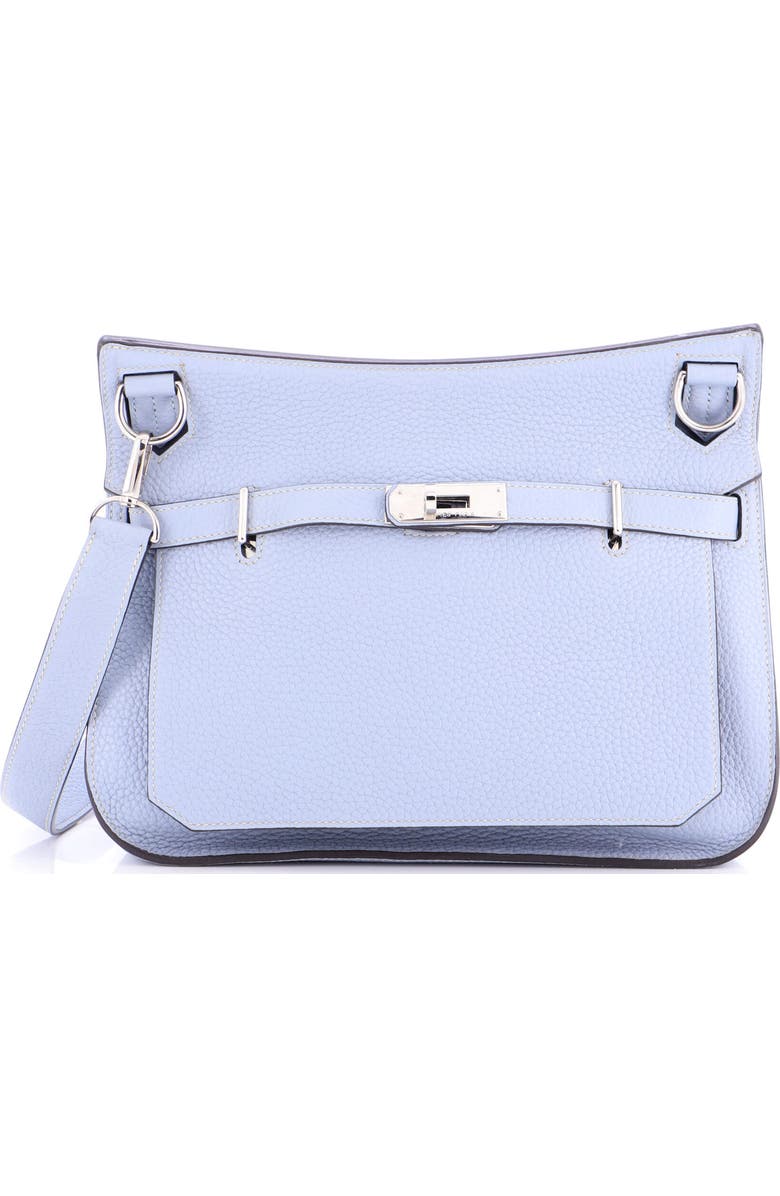 Pre-Owned Hermes Jypsiere Bag Clemence 31, Main, color, Bleu Lin