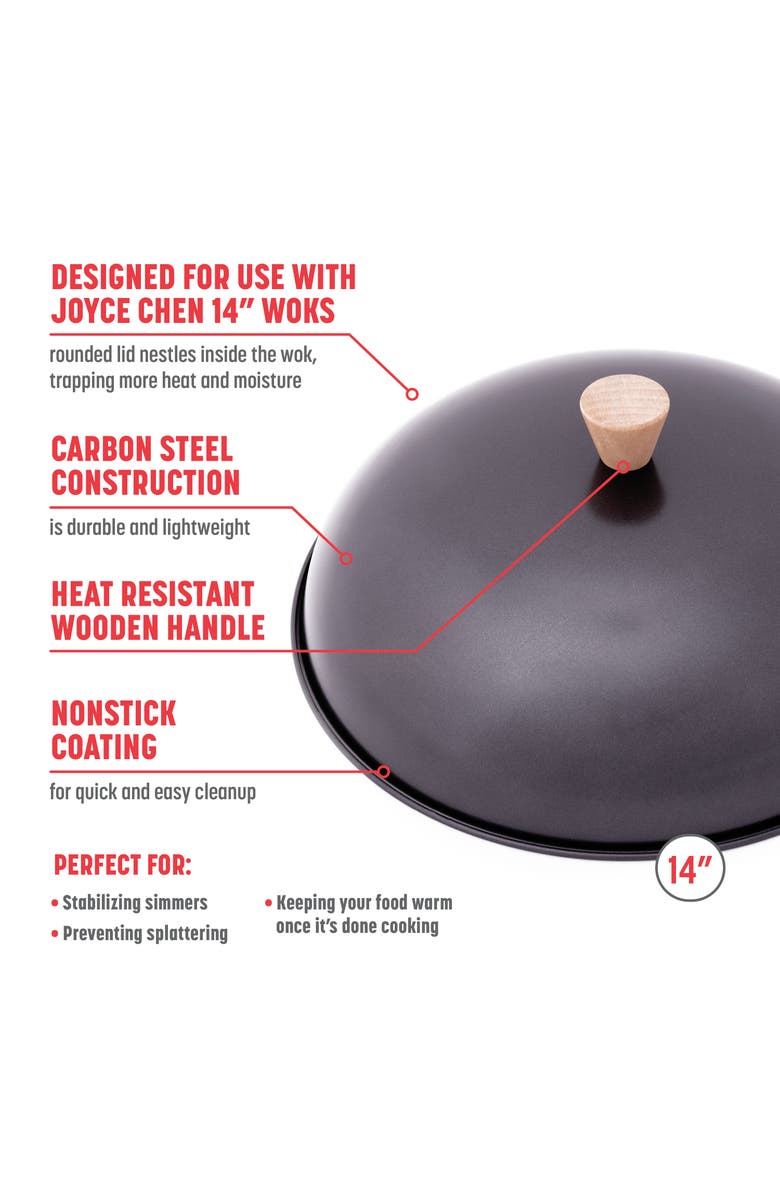JOYCE CHEN Wok Lid for 14" Woks, Alternate, color, Black