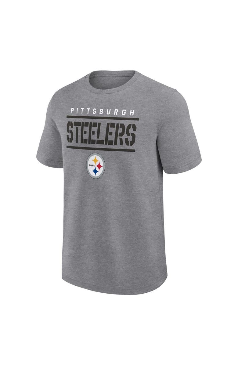 FANATICS Men's Fanatics Heather Gray Pittsburgh Steelers Big & Tall Top Notch T-Shirt, Alternate, color, 