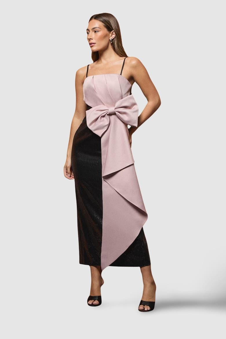 Sequin Bow Maxi Dress, Main, color, Black