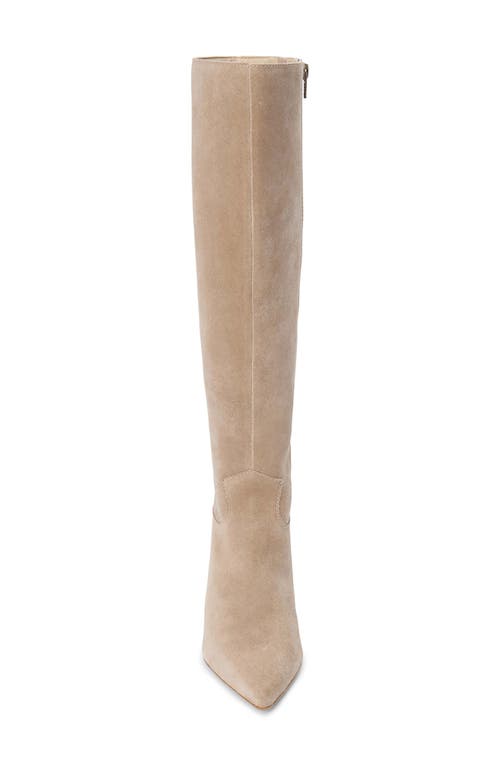 Matisse Elevate Pointed Toe Knee High Kitten Heel Boot In Brown