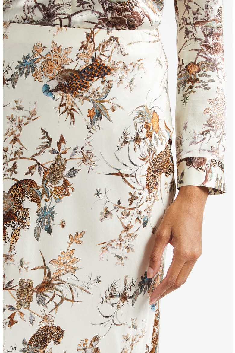 Zeta Jungle Print Satin Maxi Skirt, Alternate, color, ECRU MULTI TAPESTRY JUNGLE