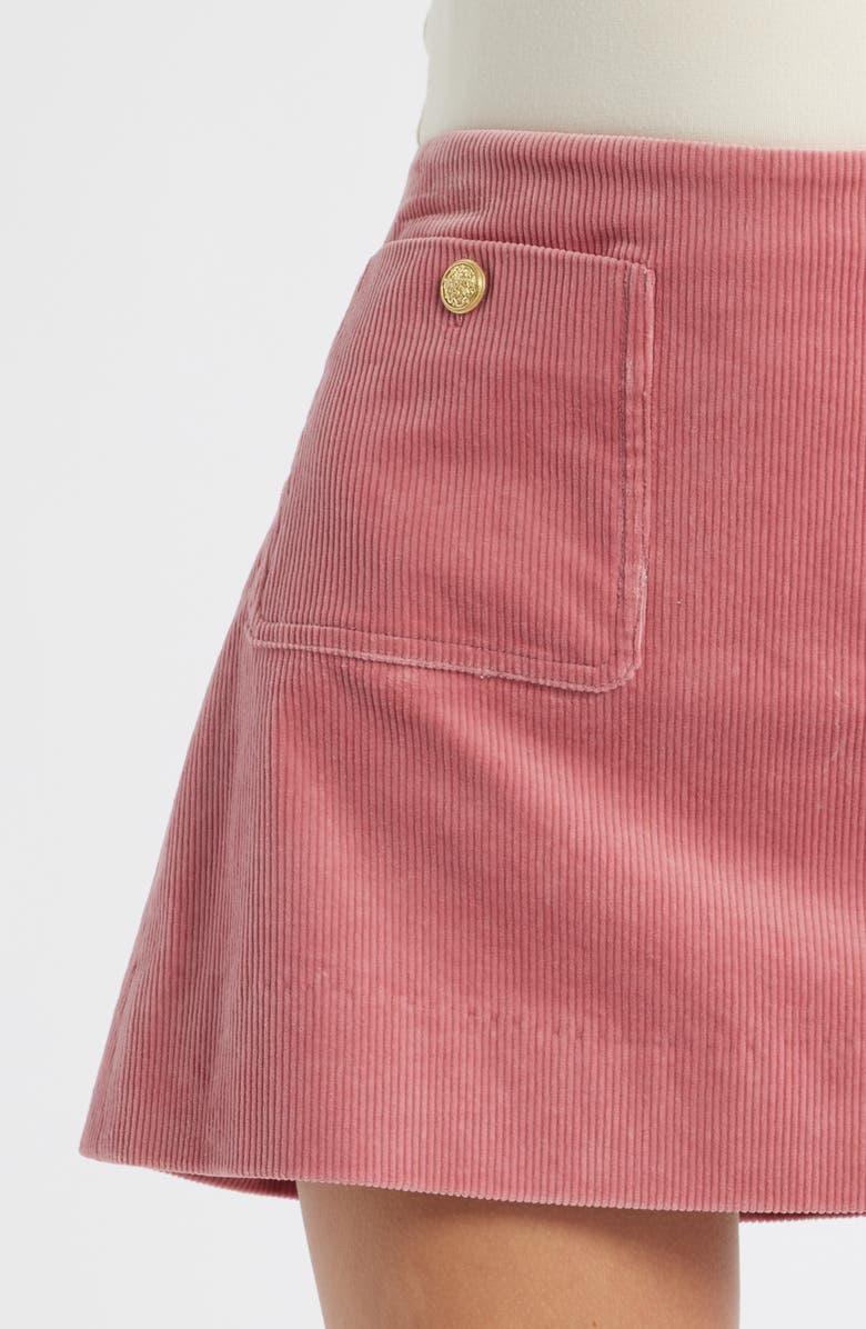 LoveShackFancy Kida Corduroy Miniskirt, Alternate, color, Rose