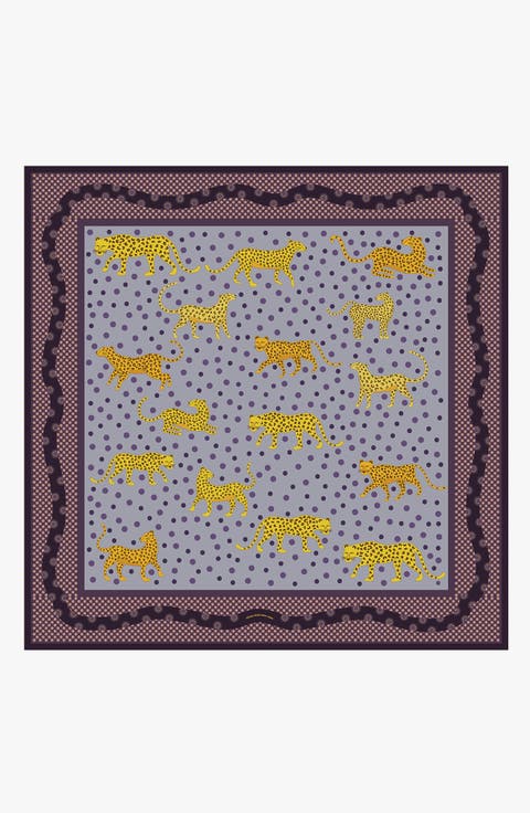Silk Bandana With Yellow Leopards