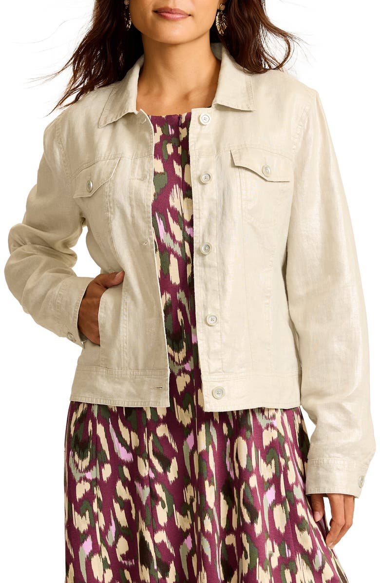 Tommy Bahama Two Palms Shimmer Linen Jacket, Main, color, Seedpearl