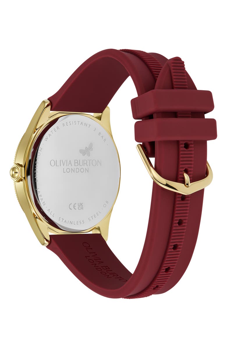 Olivia Burton Radiate Silicone Strap Watch, 38mm, Alternate, color, 
