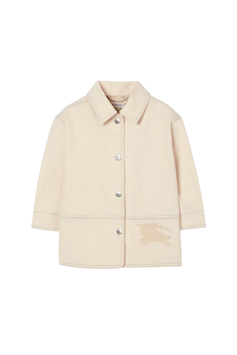 Girls' Denim Jacket, Main, color, Ecru beige