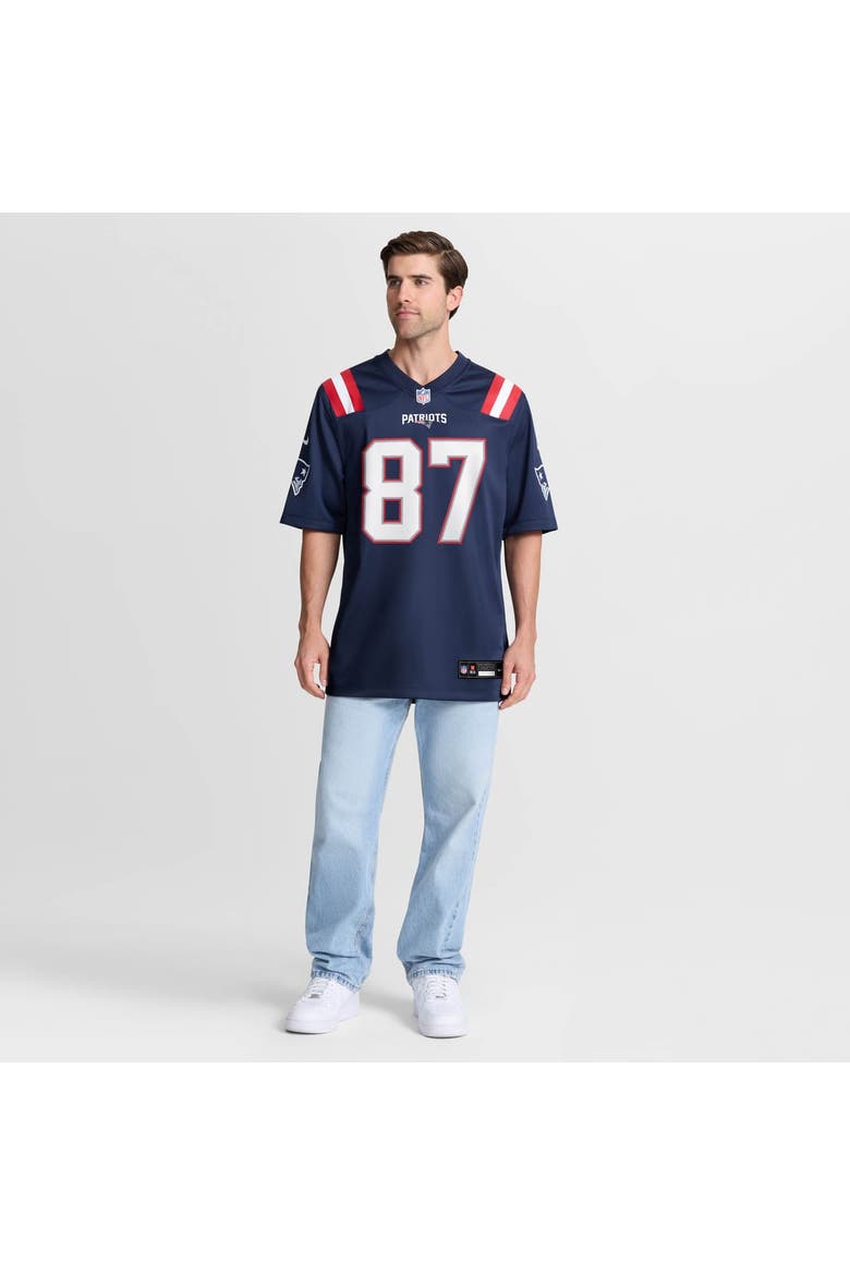 Men's Nike Romeo Doubs Navy New England Patriots Game Jersey, Alternate, color, Navy