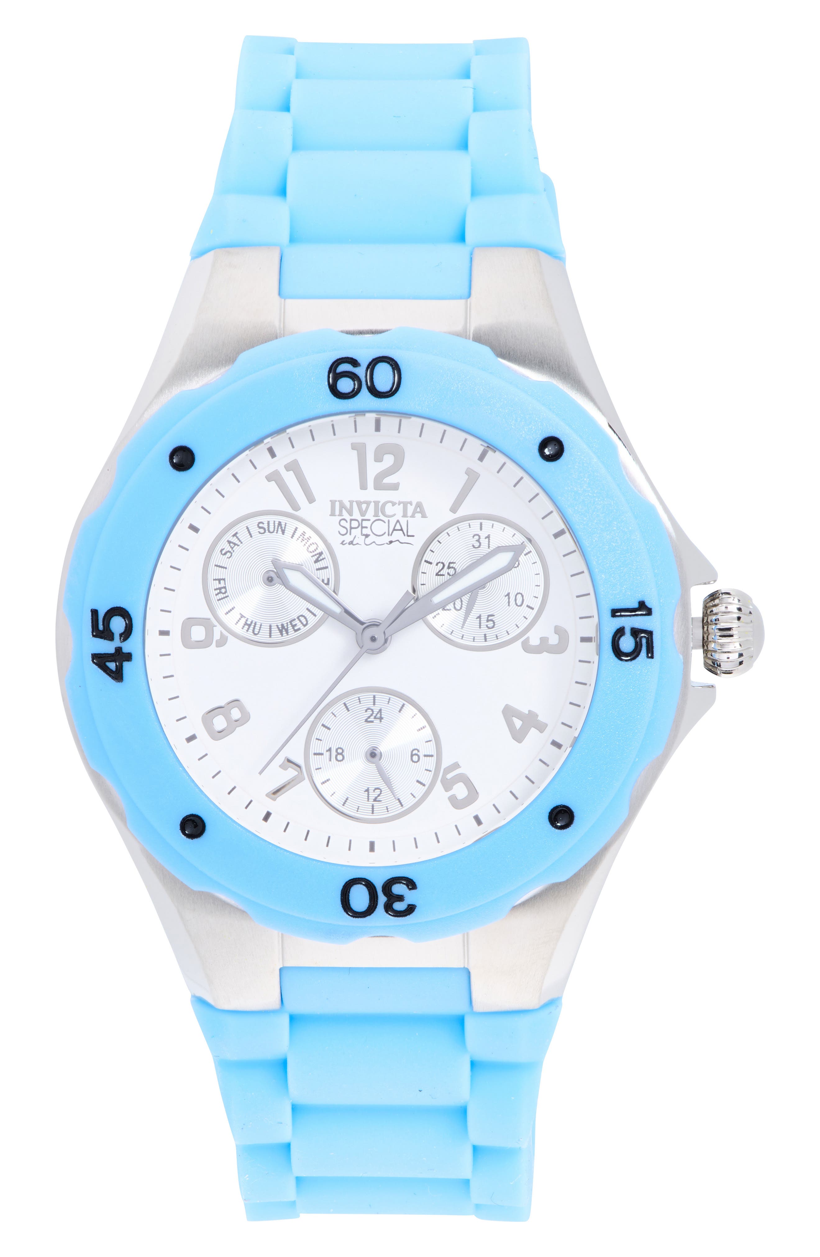 INVICTA Angel Lady Silicone Strap Watch, 38mm