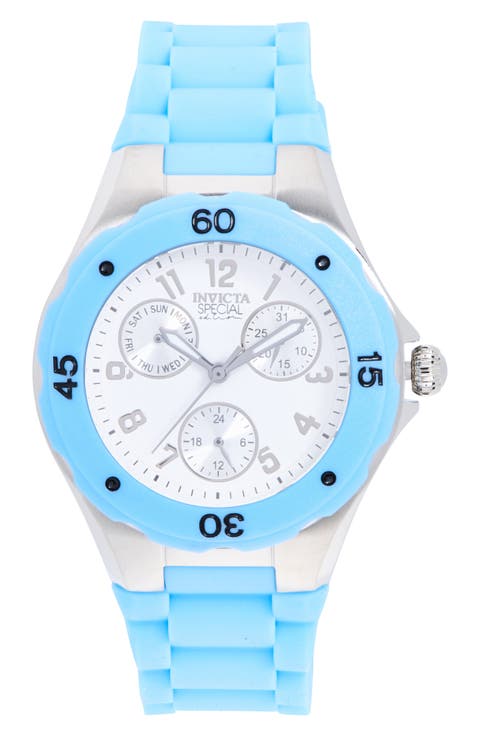Angel Lady Silicone Strap Watch, 38mm
