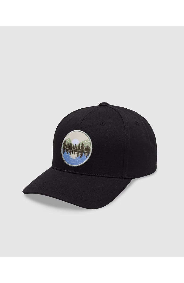 tentree Lake Patch Elevation Hat, Main, color, Meteorite Black/Light Moss