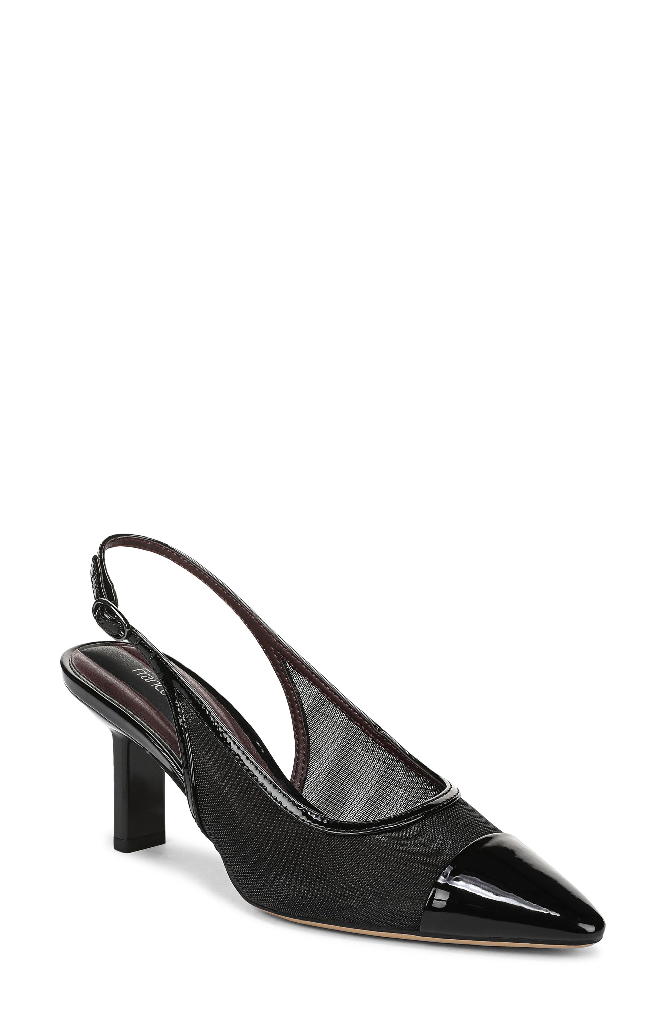 Jurina Cap Toe Slingback Pump, Main, color, BLACK