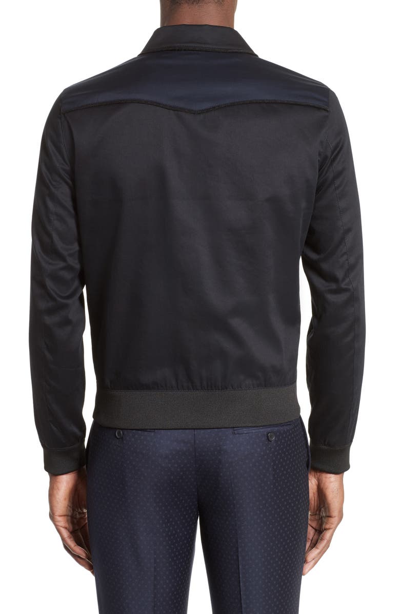 The Kooples Contrast Yoke Track Jacket, Alternate, color,