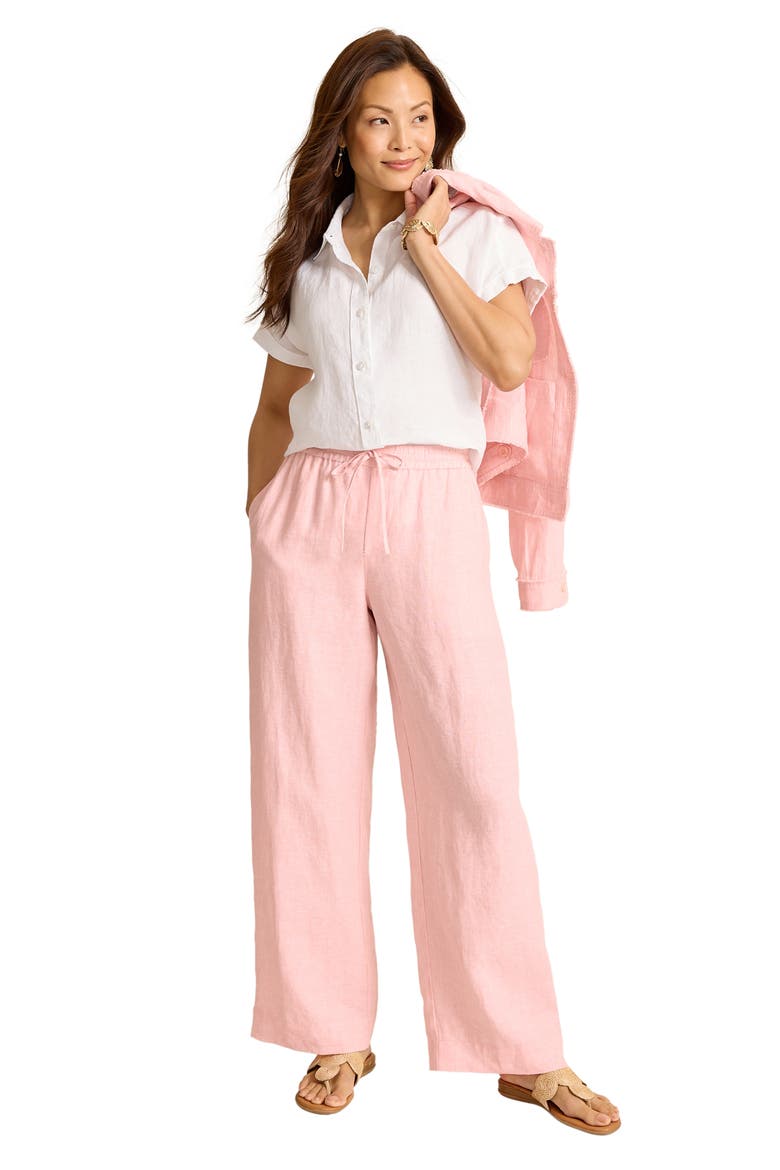 Two Palms Easy Linen Drawstring Pants, Alternate, color, LIGHT SALMON