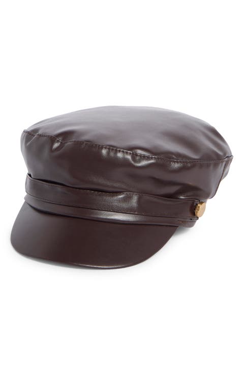 Faux Leather Conductor Hat