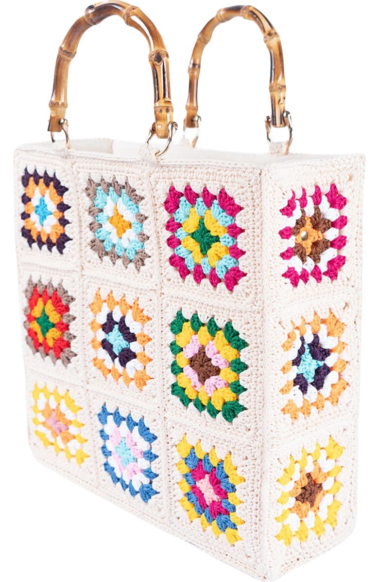 Jelavu Granny Square Crochet Tote Bag, Alternate, color, Ivory Multi