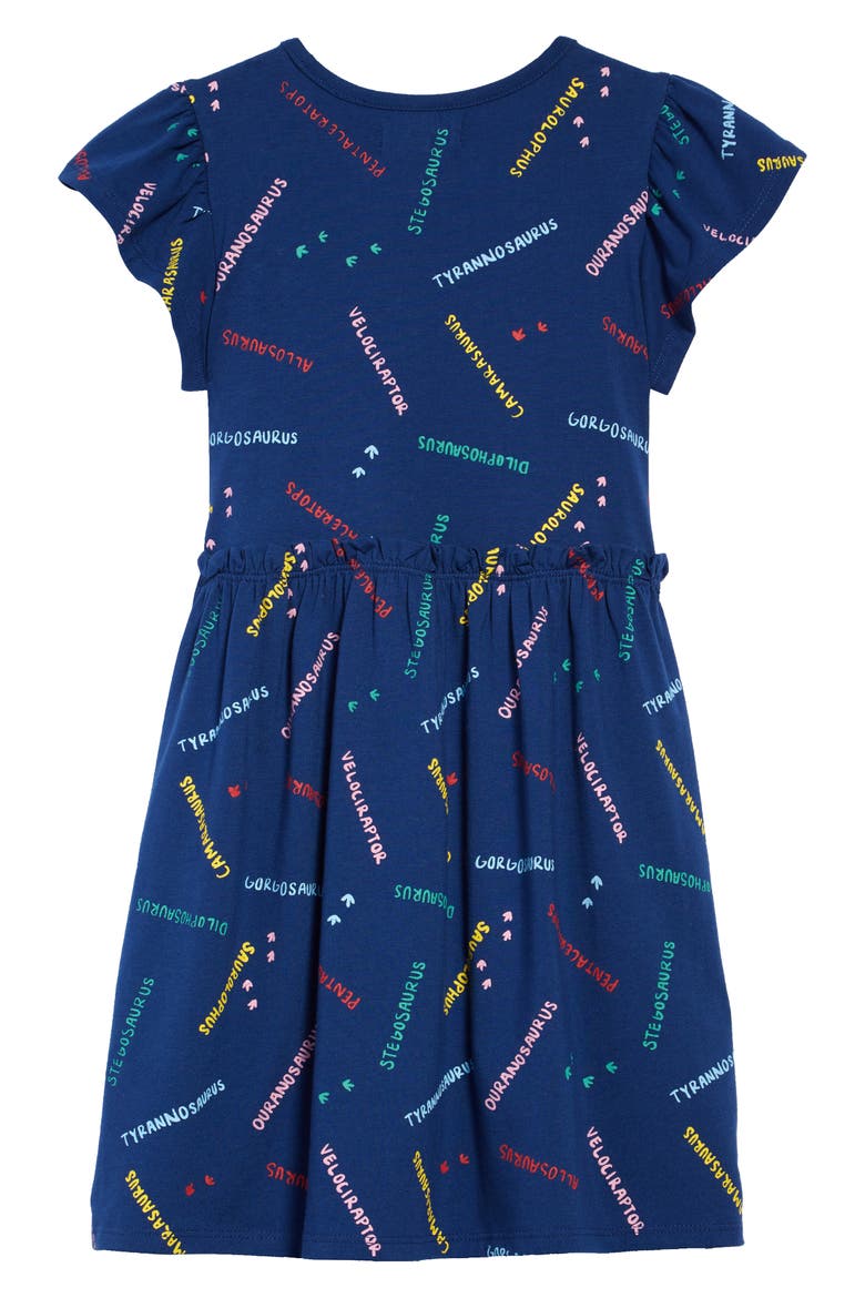 x Smithsonian Print Play Dress, Alternate, color, BLUE ESTATE FOOT PRINT