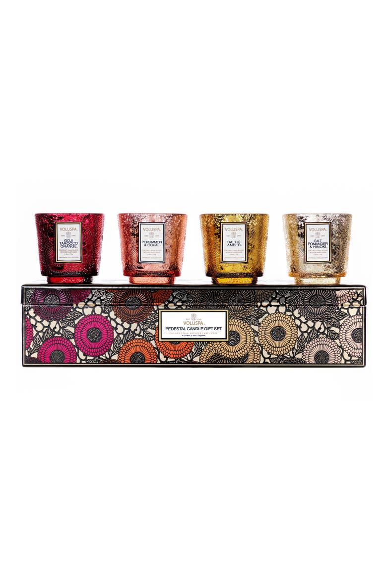 Japonica Pedestal Candle Set, Main, color, MULTI