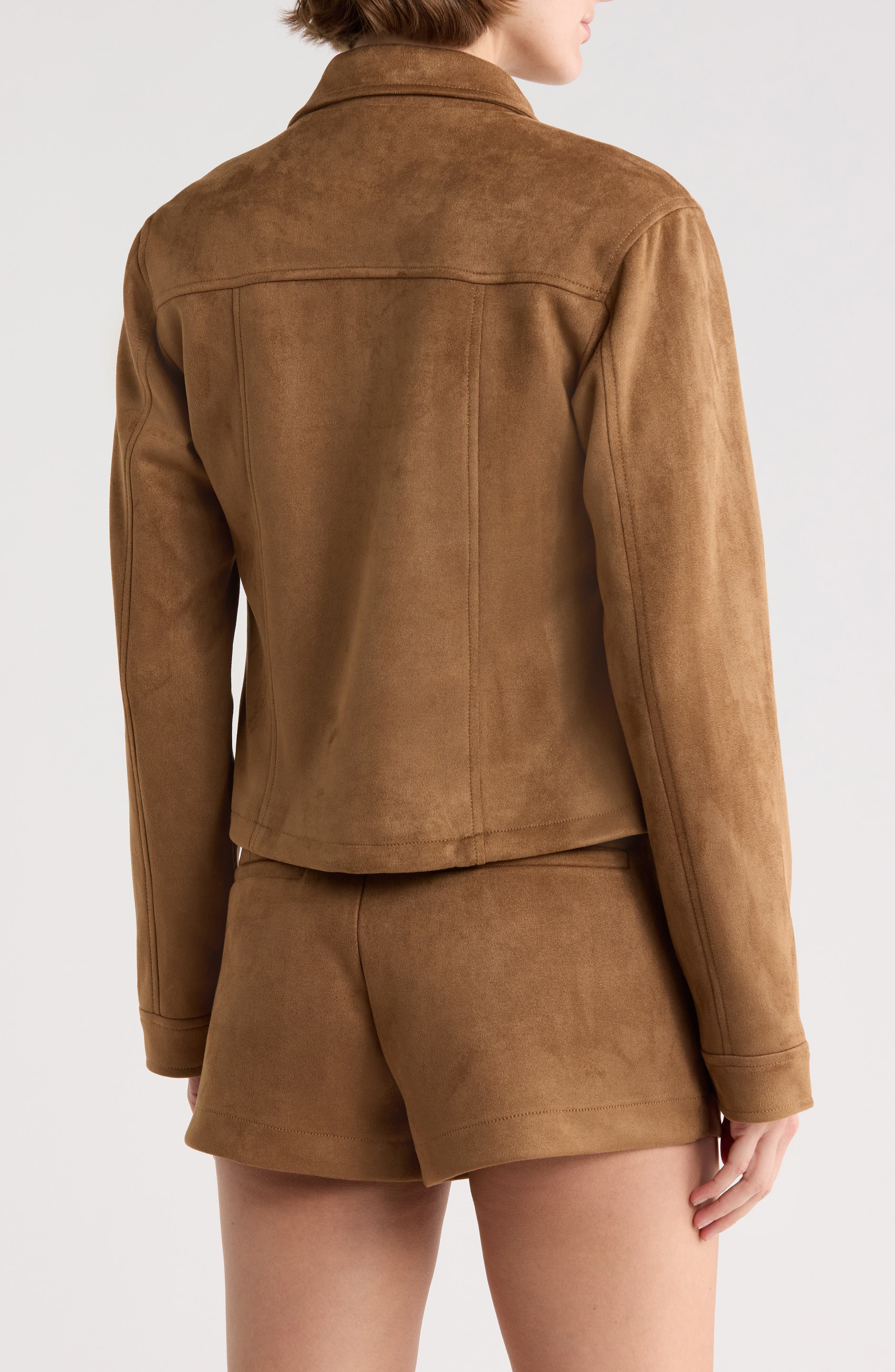 Fitted Faux Suede Jacket - image 2