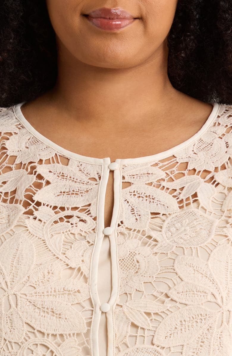 Vince Camuto Lace Vest, Alternate, color, Soft Cream