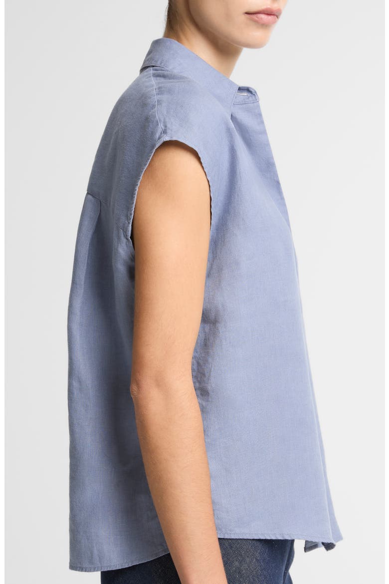Dolman Sleeve Linen Shirt, Alternate, color, AZUL