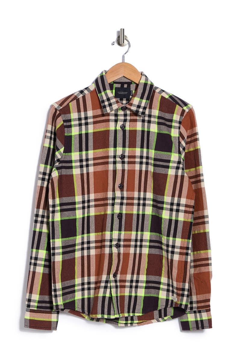Scotch & Soda Plaid Regular Fit Shirt, Alternate, color, 