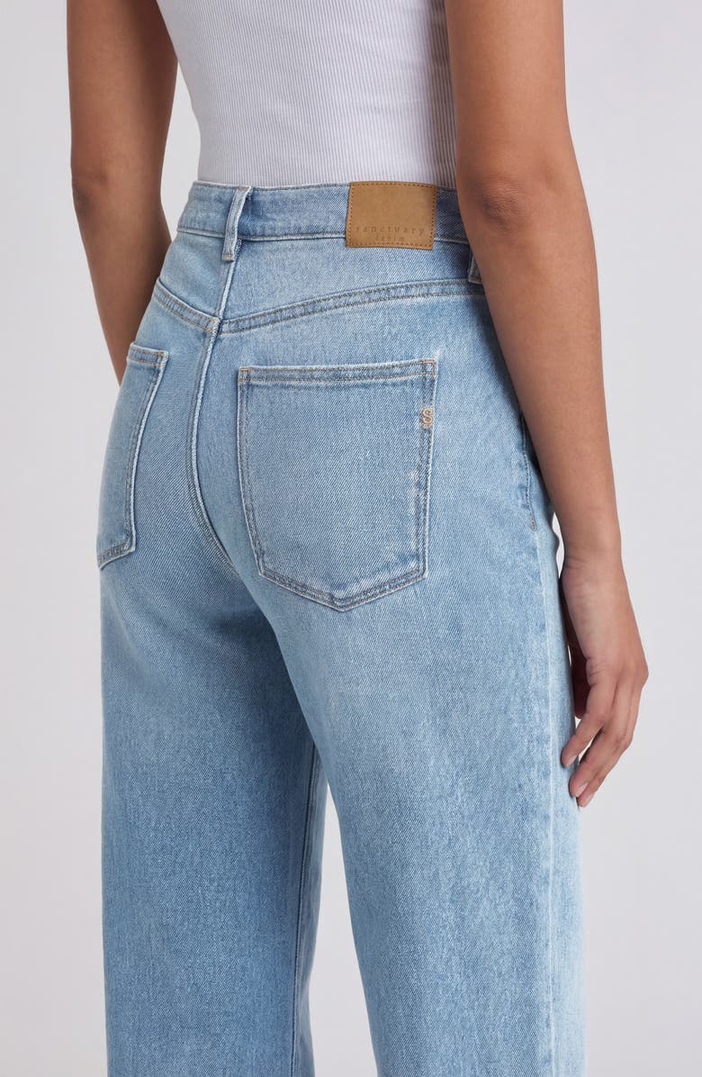 Sanctuary Denim Ekara Mid Rise Slim Wide Leg Jeans, Alternate, color, Light Wash