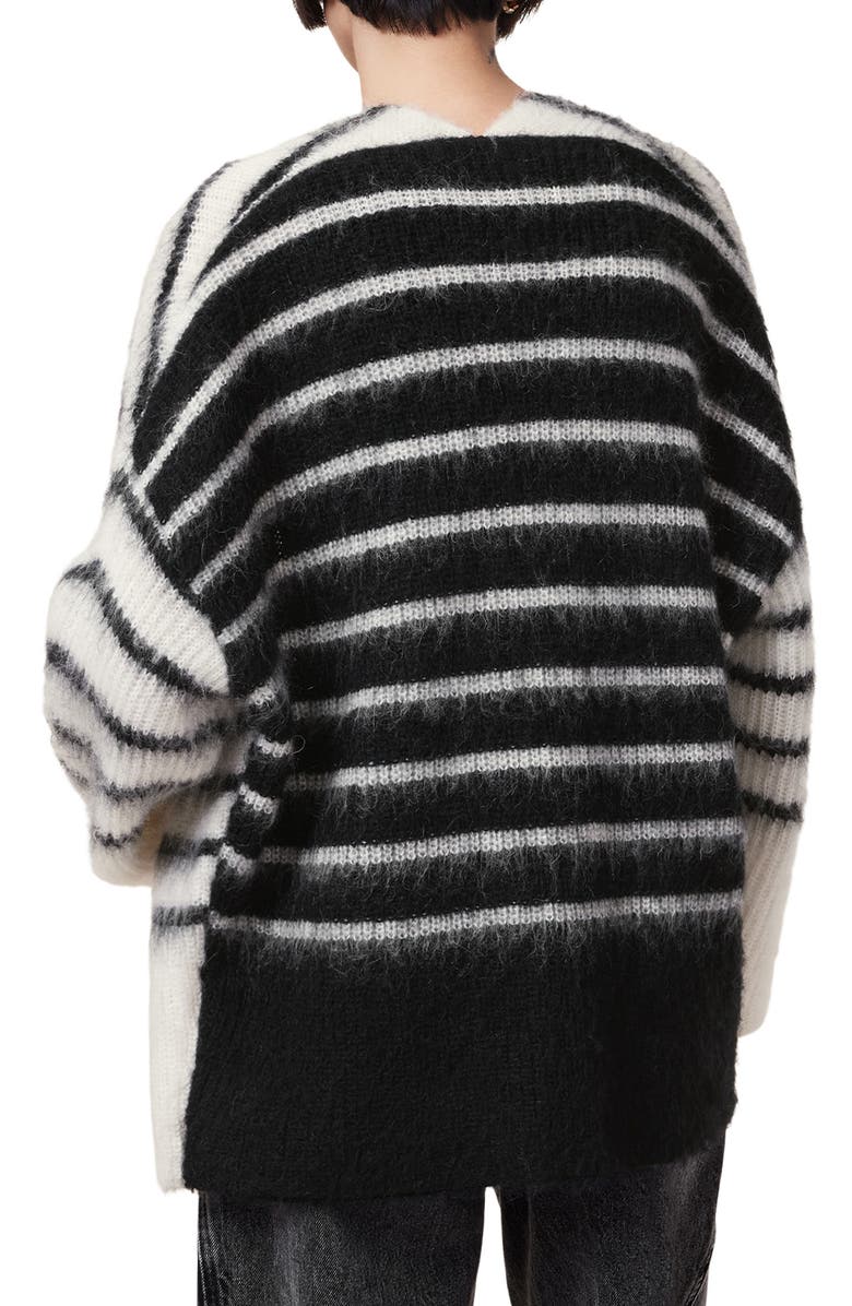 AllSaints Riga Stripe Cardigan, Alternate, color, 