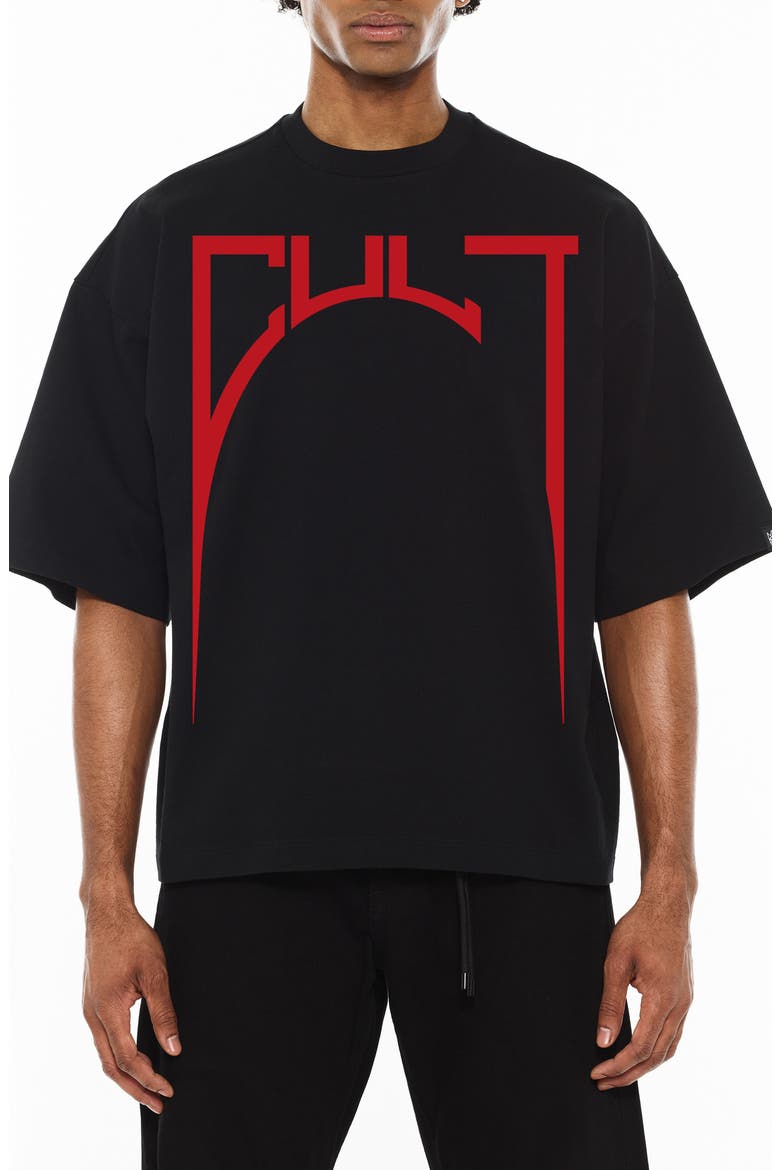 Relaxed Fit Cotton Graphic T-Shirt, Main, color, BLACK