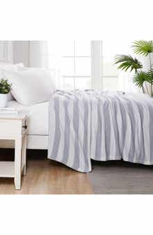 SOUTHSHORE FINE LINENS Striped Cotton Luxury Blanket