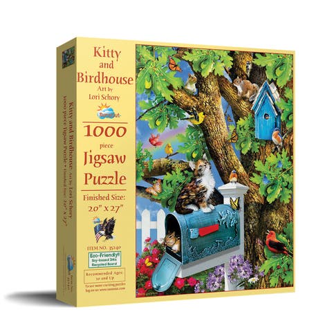 Kitty and Birdhouse 1000 piece Jigsaw Puzzle for Adults
