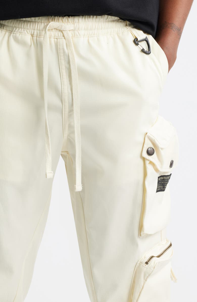 Billionaire Boys Club Barracks Pull-On Twill Cargo Pants, Alternate, color, Winter White