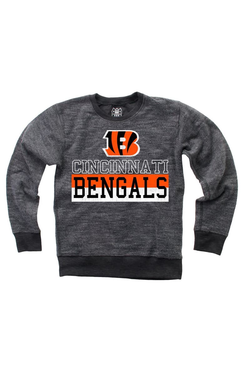 Wes & Willy Youth Wes & Willy  Black Cincinnati Bengals Reversible Fleece Pullover Sweatshirt, Alternate, color, Black