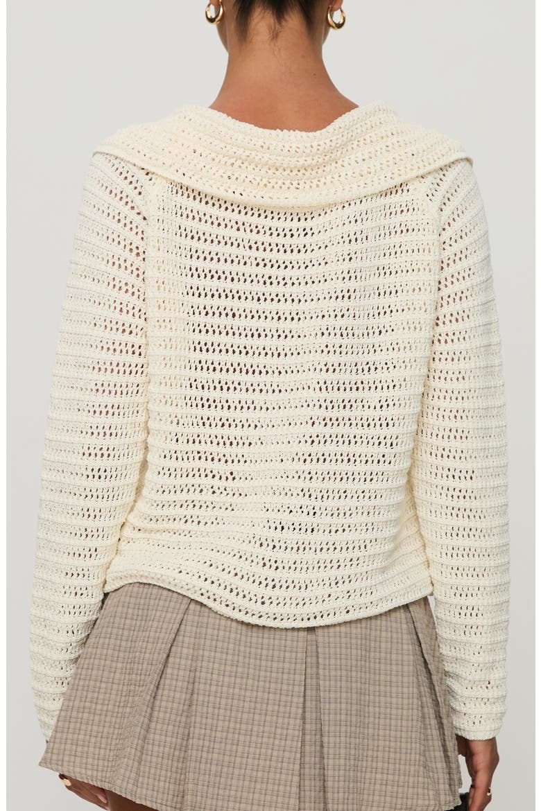 Tuscon Crocheted Cardigan, Alternate, color, WHITE