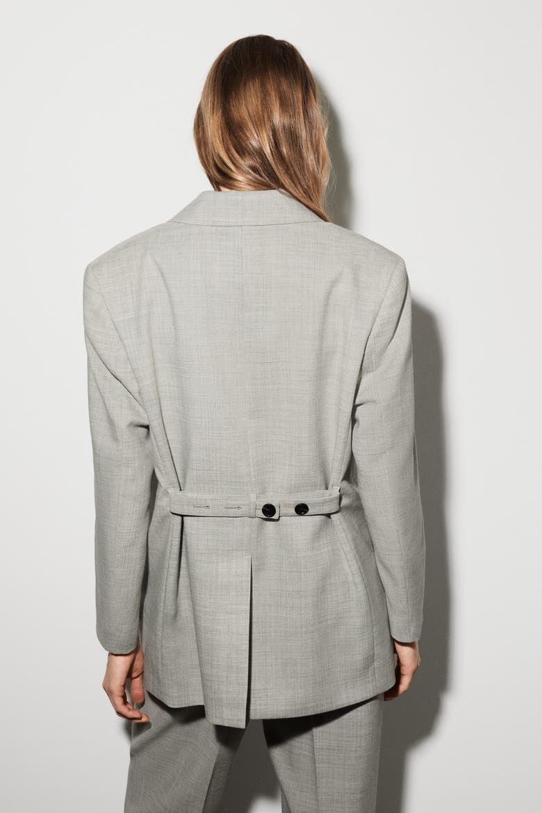 Structured Wool-Blend Blazer, Alternate, color, TAUPE MELANGE