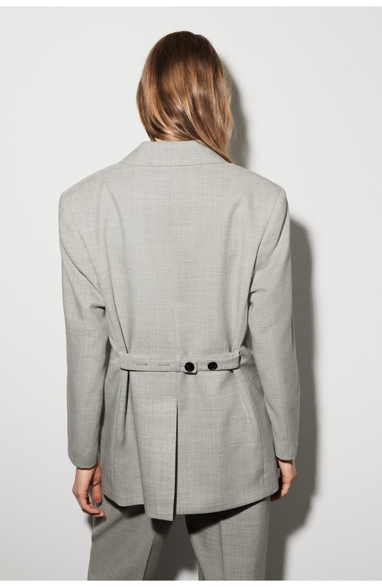 COS Structured Wool-Blend Blazer, Alternate, color, Taupe Melange