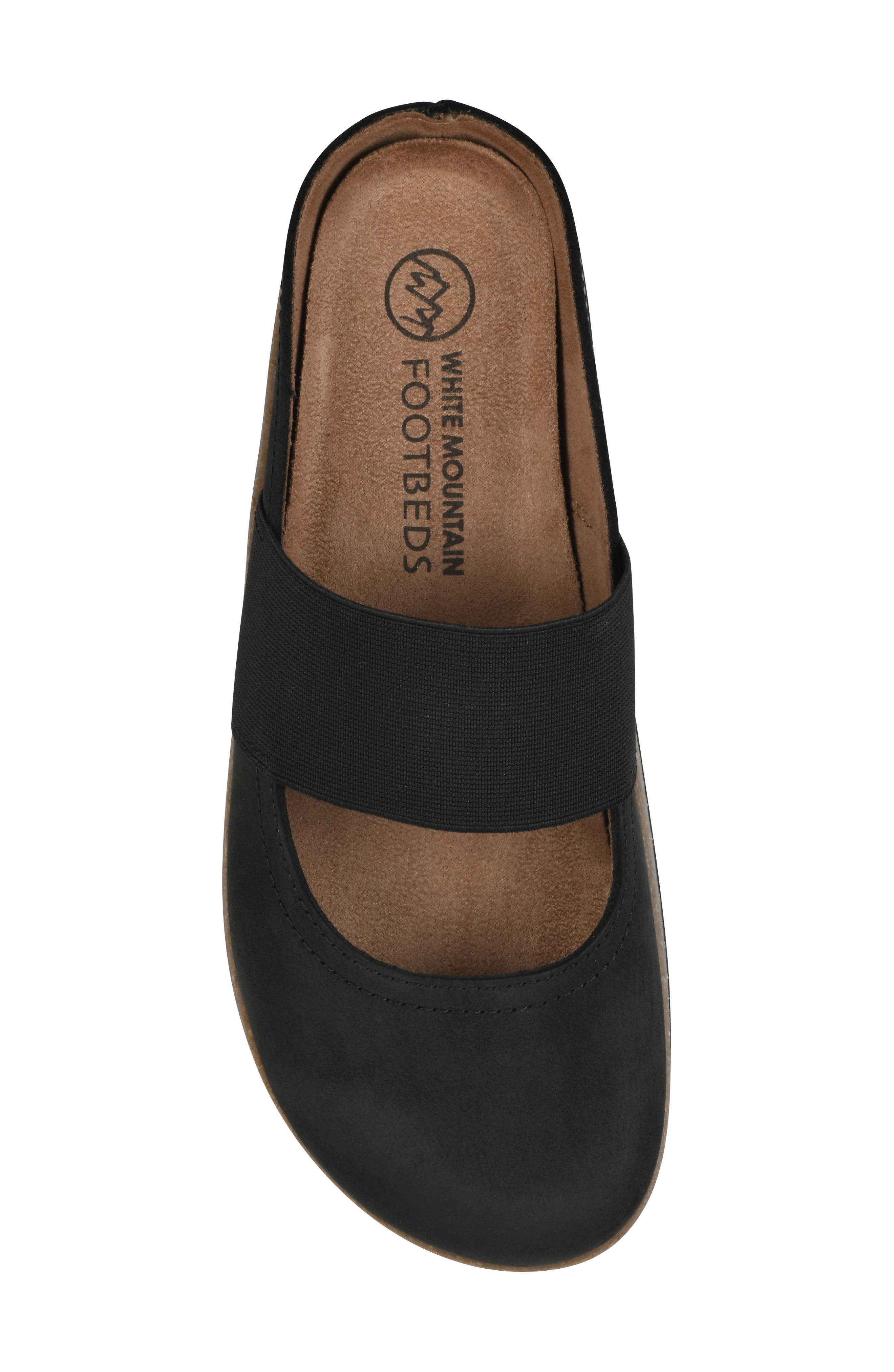 White Mountain Footwear Bassi Wedge Mule, Alternate, color, Black Nubuck